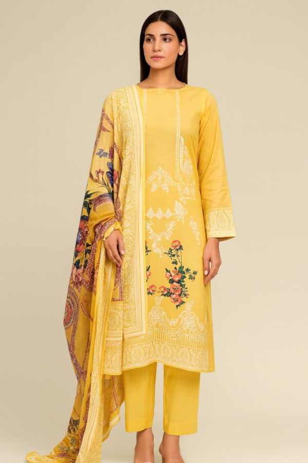 Ferdous Lawn Pure Cotton Three Piece - TP1001