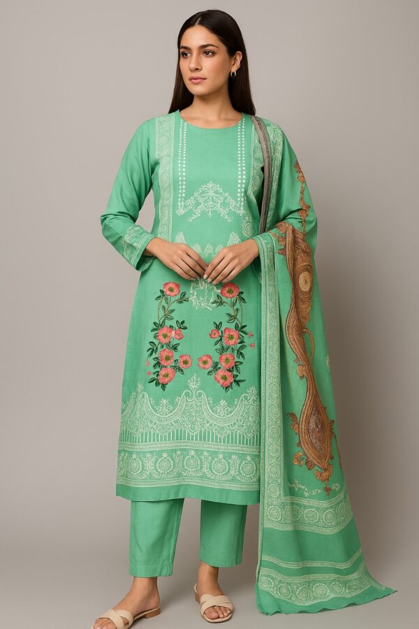 Ferdous Lawn Pure Cotton Three Piece - TP1003 - Image 2