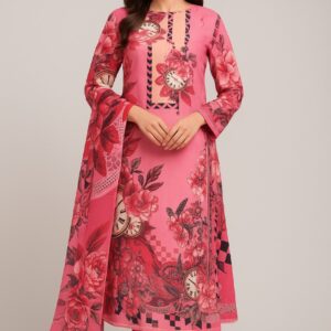 Ferdous Lawn Pure Cotton Three Piece - TP1004