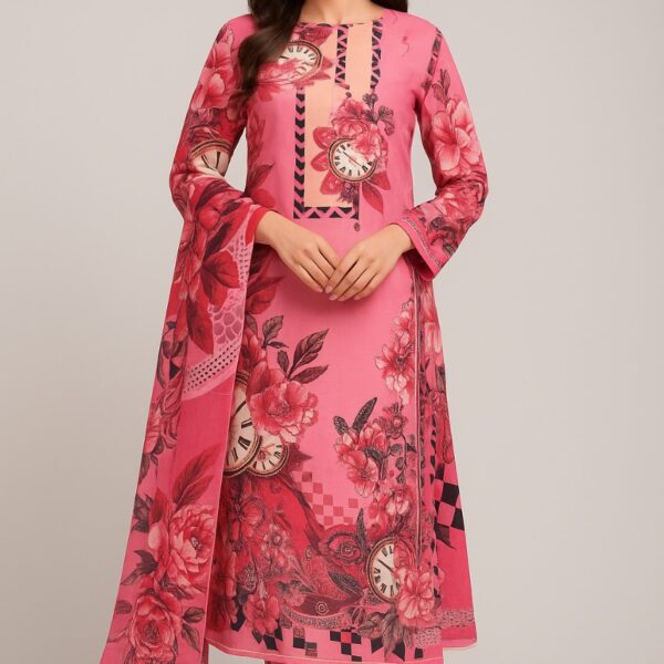 Ferdous Lawn Pure Cotton Three Piece - TP1004