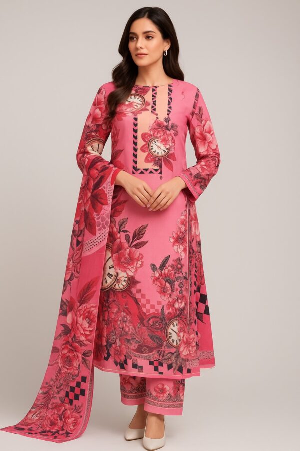 Ferdous Lawn Pure Cotton Three Piece - TP1004