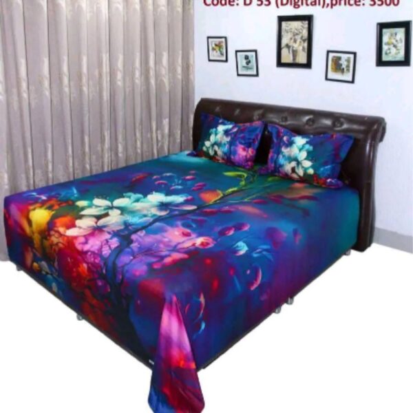 High-Quality Digital 3D Print Satin Bedsheet